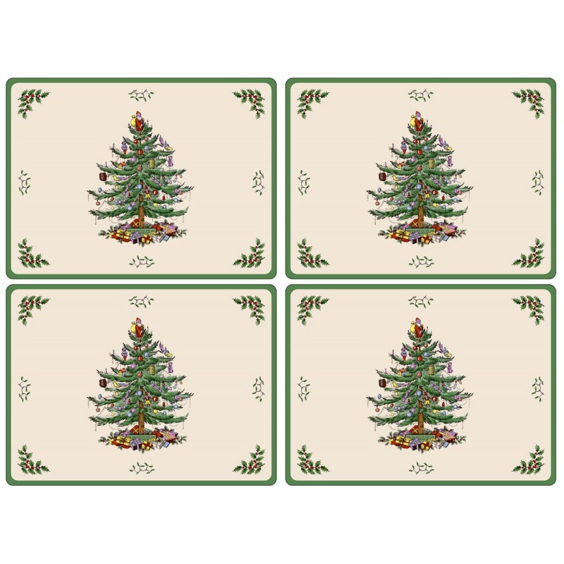 Spode Christmas Tree Placemats, Festive Traditional