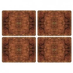 Walnut Burlap Pimpernel Placemats Rigid Dark Brown