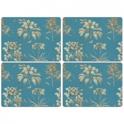 Pimpernel Floral Placemats Etchings and Roses Blue