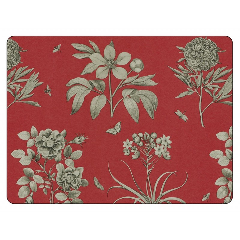 Pimpernel Placemats Etchings and Roses Red