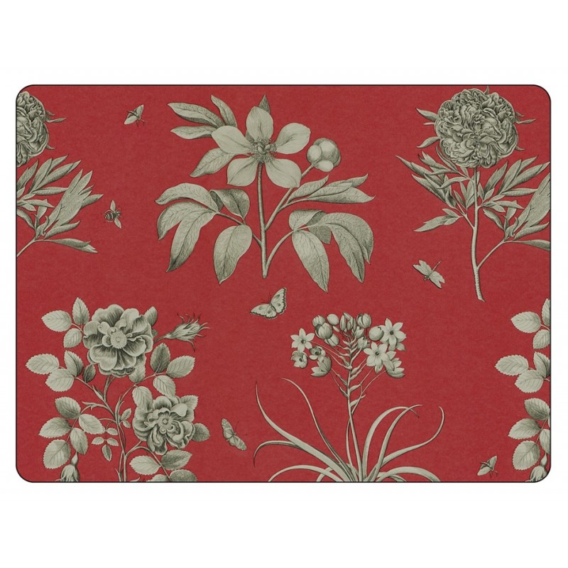 Etchings and Roses Red Floral Pimpernel Placemats