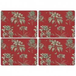 Etchings and Roses Red Floral Pimpernel Placemats