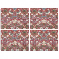 Morris Placemats Strawberry Thief Red Pimpernel