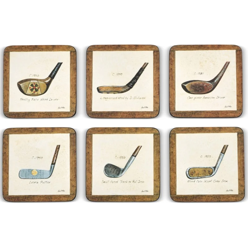 History of Golf Pimpernel Drinks Coaster Set with different golfing clubs History of Golf Pimpernel Drinks Coaster Set with different golfing clubs