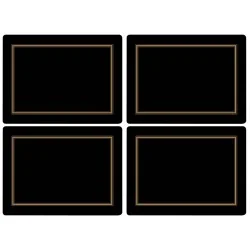 Set of 4 Pimpernel Classic Black Placemats