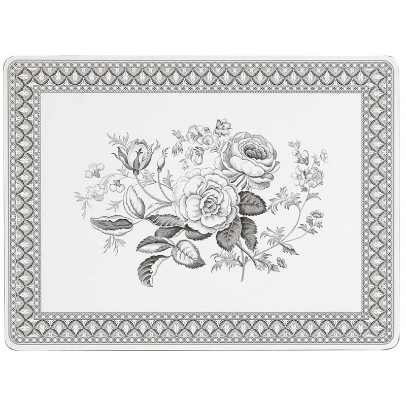 Pimpernel Heritage Placemats Black & White Flower Set