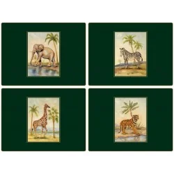 African Animals four Lady Clare traditional placemats