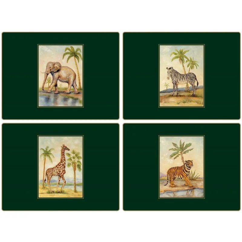 African Animals four Lady Clare traditional placemats African Animals four Lady Clare traditional placemats