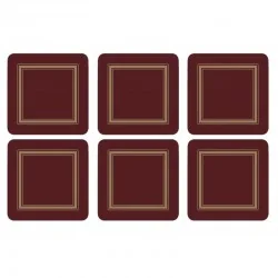 Burgundy Classic Pimpernel drinks coaster set all6