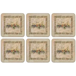 Coaster set Tuscan Palette fruit design by Pimpernel, all 6
