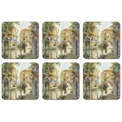 Pimpernel Venetian Scene drinks coaster set, all 6
