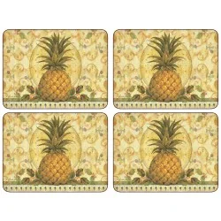 All 4 Golden Pineapple Corkbacked Pimpernel Placemats