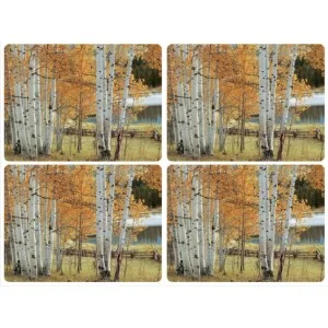 Pimpernel Placemats Birch Beauty autumnal tree yellow and gold design