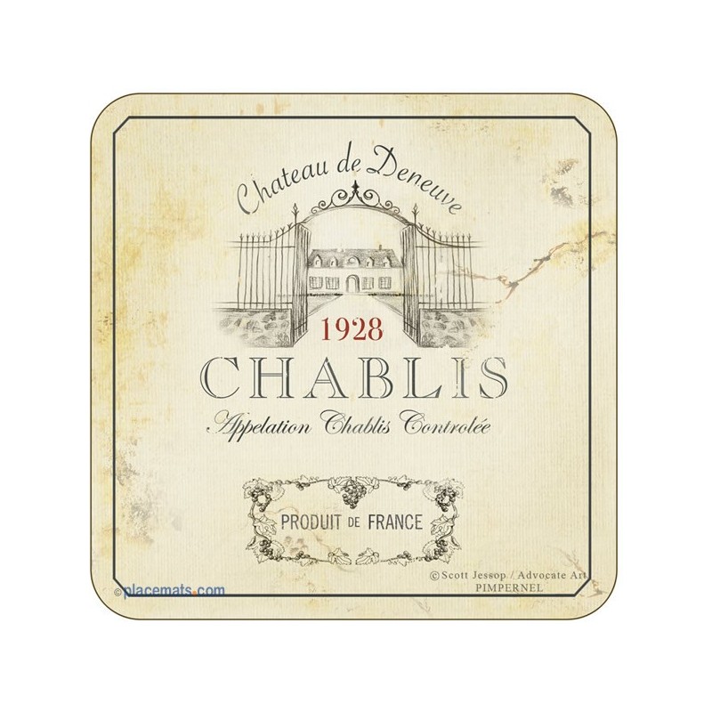 Vin de France Wine Label Pimpernel Coasters