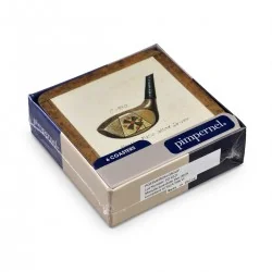 History of Golf Pimpernel Drinks Coaster Set with different golfing clubs boxed view History of Golf Pimpernel Drinks Coaster Set with different golfing clubs boxed view