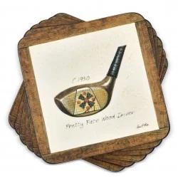 Fanned view of A History of Golf Pimpernel Drinks Coaster Set with golfing clubs Fanned view of A History of Golf Pimpernel Drinks Coaster Set with golfing clubs