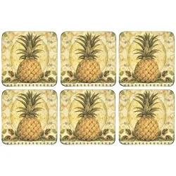 Pimpernel Golden Pineapple coaster set all 6