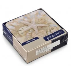 Beach Prize coasters by Pimpernel, boxed view Beach Prize coasters by Pimpernel, boxed view