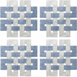 Bodrum placemats, Ice Blue-Granite square Celtic range made from vinyl all 4 Bodrum placemats, Ice Blue-Granite square Celtic range made from vinyl all 4