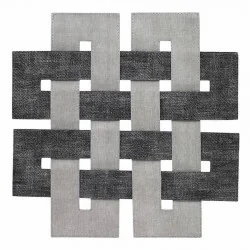 Bodrum placemats, square Celtic range in the Smoke-Gray black color made from vinyl.