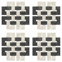 All 4 Bodrum placemats, square Celtic range in the Smoke-Granite black color design made from vinyl. All 4 Bodrum placemats, square Celtic range in the Smoke-Granite black color design made from vinyl.