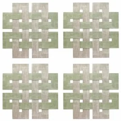 All 4 Bodrum placemats, square Celtic range in the Sage-Granite green and gray color, made from vinyl. All 4 Bodrum placemats, square Celtic range in the Sage-Granite green and gray color, made from vinyl.