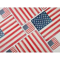 Mosaic of Amercian Flag placemats and coasters by Pimpernel