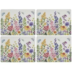 Colorful Wildflowers floral place mats by Pimpernel all 4 tablemats