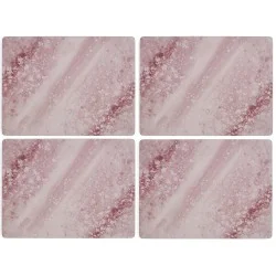 Pink color Pimpernel place mats Minerals Rose Quartz plain design all 4