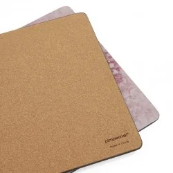 Cork backed view of Pink color Pimpernel place mats Minerals Rose Quartz