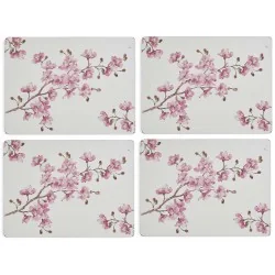 Pink Blossom floral place mats by Pimpernel all 4 tablemats