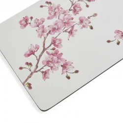 Cropped view of Pink Blossom floral placemat by Pimpernel