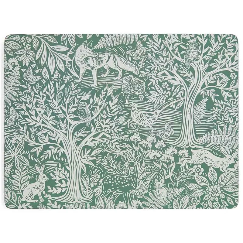 Tapestry Sage place mats by Pimpernel, blue-green pattern