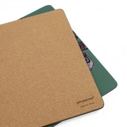 Reverse view of cork backed Botanic Garden Flora & Fauna dark pattern place mats by Pimpernel