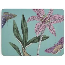 Botanic Garden Flora & Fauna pattern place mats by Pimpernel light green tablemat