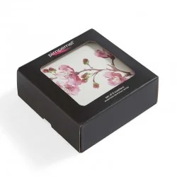 Gift boxed Pink Blossom flower coaster set by Pimpernel
