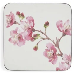 Pink Blossom flower coaster set by Pimpernel