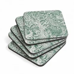 Fanned out view of Tapestry Sage by Pimpernel animal and flower coaster set