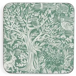 Tapestry Sage by Pimpernel animal and flower drinks coaster set