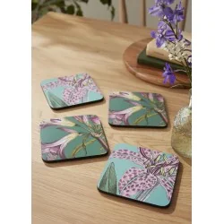 Drinks coasters Botanic Garden Flora & Fauna on wooden table