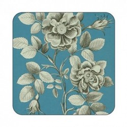 Etchings and Roses Blue Floral Coaster Set
