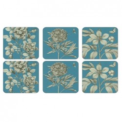 Etchings and Roses Blue coasters from Pimpernel