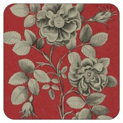 Drinks Coasters Etchings and Roses Red