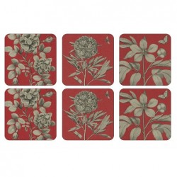 Etchings and Roses Red coasters from Pimpernel